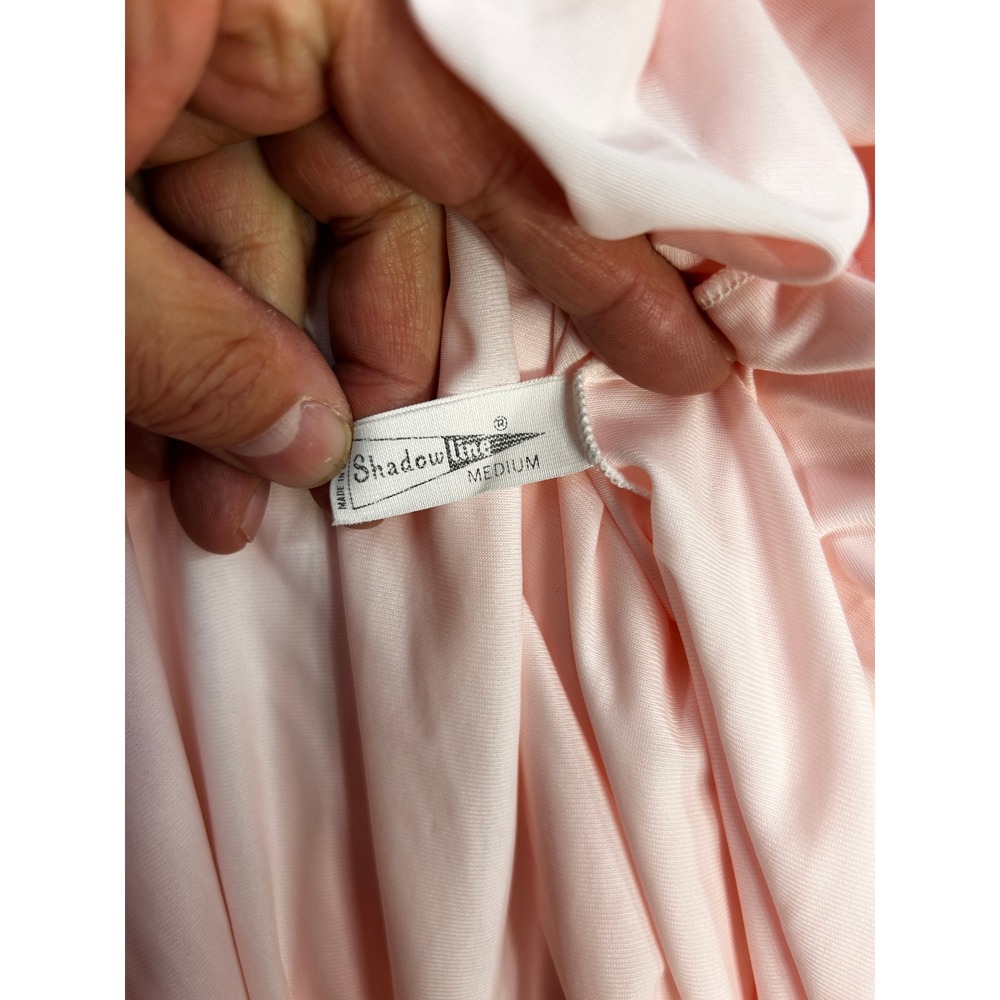 Shadowline Pink Nylon Floral Embroidered Nightgown Lounger‎ Robe Medium - Picture 7 of 9